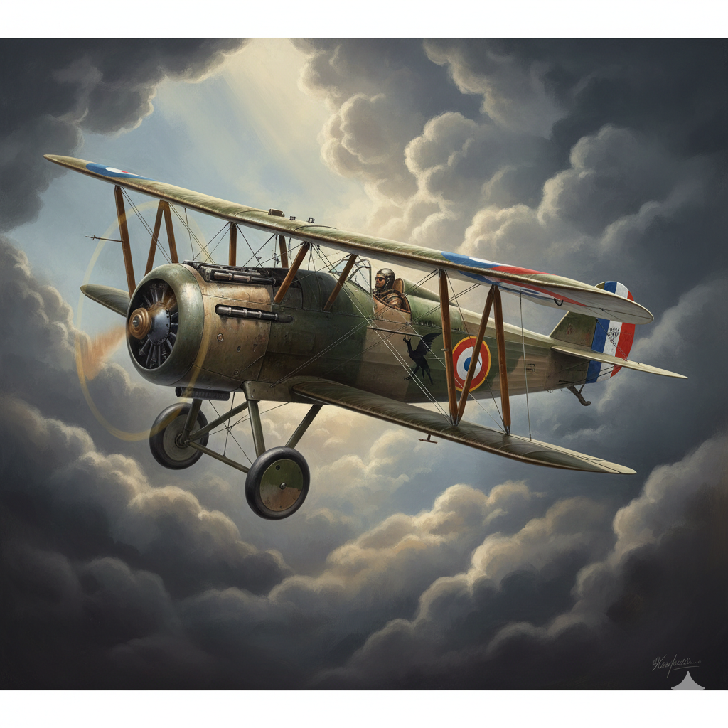 Caza SPAD XIII con motor Hispano-Suiza Primera Guerra Mundial