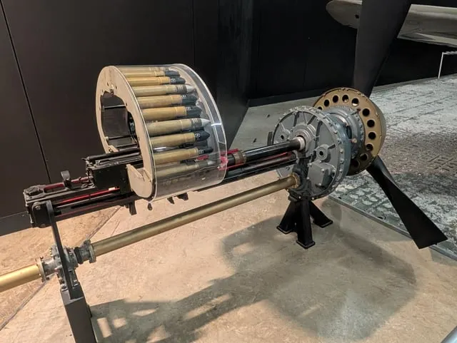 Hispano-Suiza HS.404 20mm automatic cannon that armed RAF fighters in World War II, designed in Spain