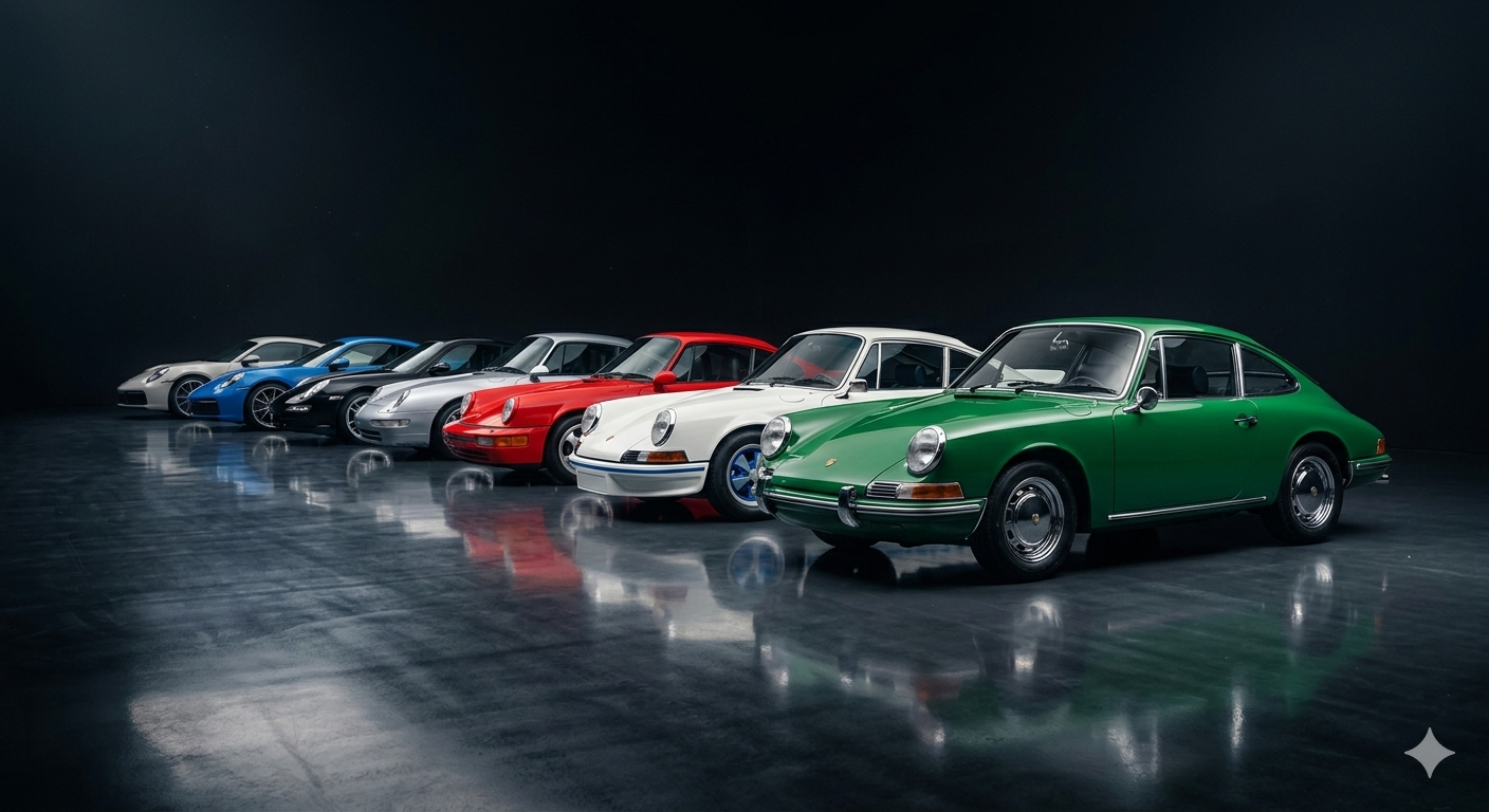 Todas las generaciones de Porsche 911 juntas