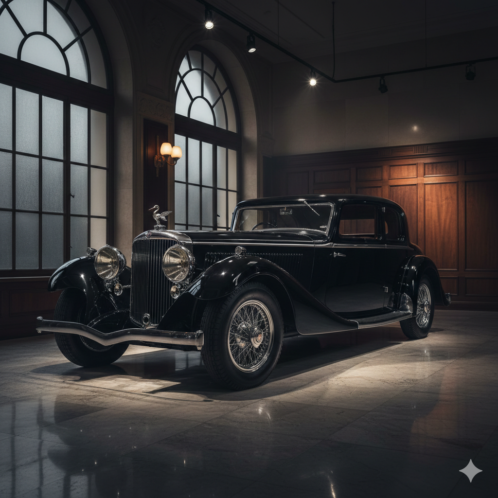 Hispano-Suiza H6C clásico con cigüeña en el capó