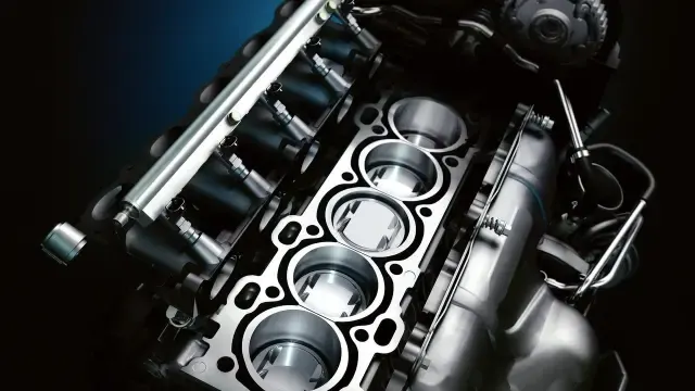 Volvo B5254 five-cylinder engine — side view of the iconic Swedish powerplant