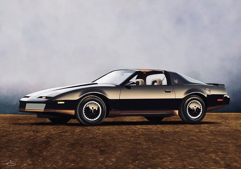 Pontiac Firebird Trans Am negro y dorado de segunda generación con el Screaming Chicken en el capó