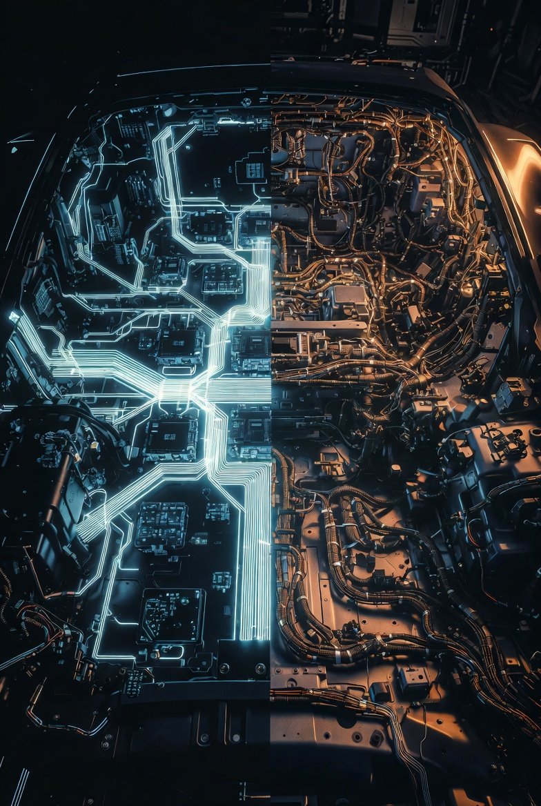 Representación conceptual de la arquitectura de software definido por vehículo de Karma Automotive con conexión OTA cloud