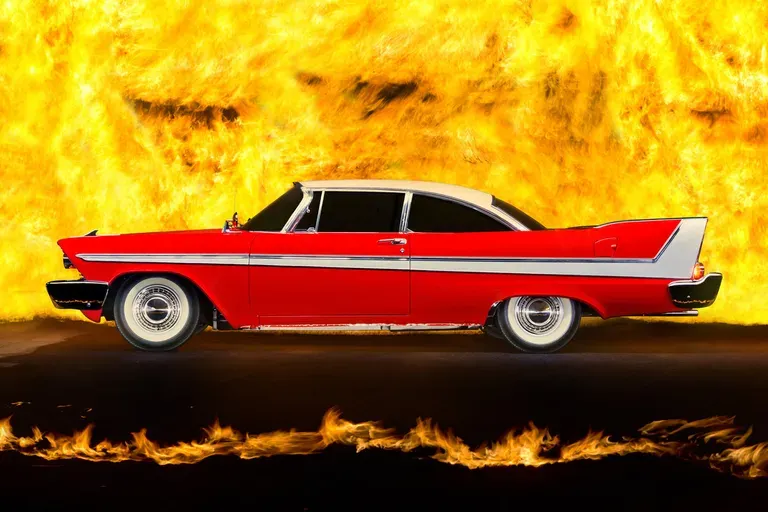 1958 Plymouth Fury in red and white, the Christine movie car from John Carpenter's 1983 horror film
