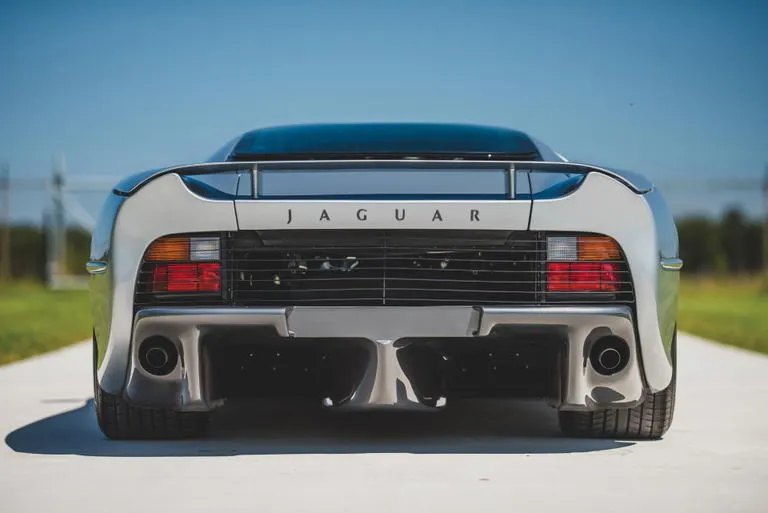 Jaguar XJ220C number 50 of Brabham, Nielsen and Coulthard at the 1993 Le Mans 24 Hours, disqualified one month later on a procedural technicality