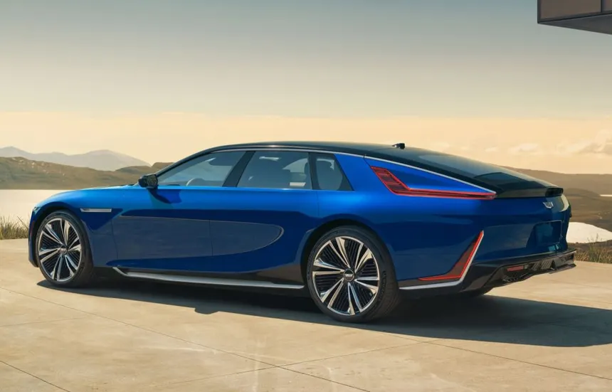 Rear three-quarter view of the Cadillac Celestiq, Cadillac's electric flagship