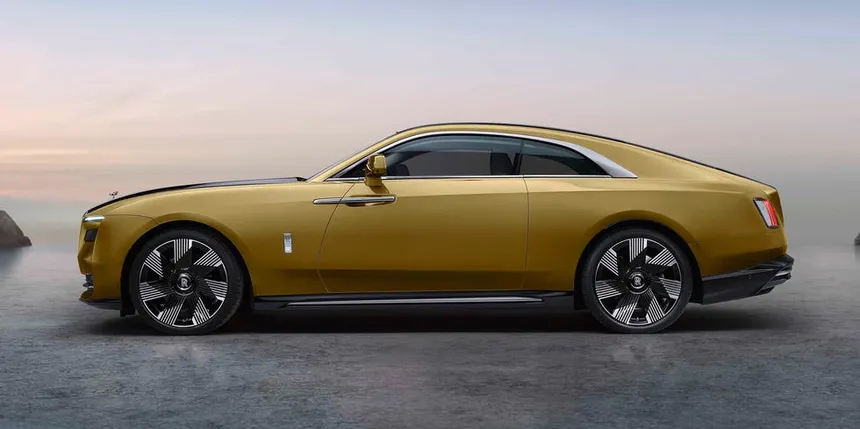 Rolls-Royce Spectre en vista lateral, primer super coupé eléctrico de la marca