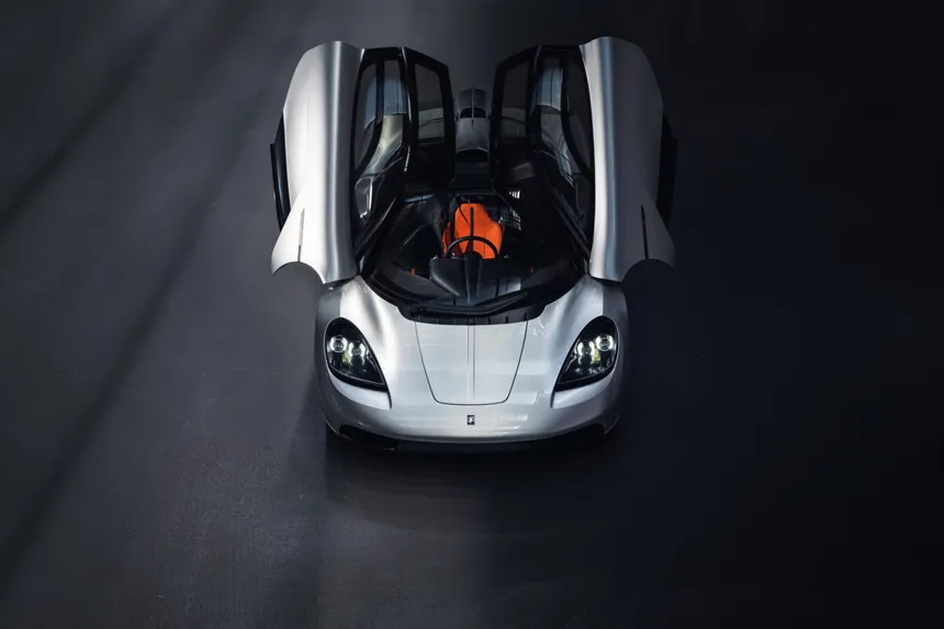 Rear view of the GMA T.50 showing the 400 mm aerodynamic fan integrated into the rear diffuser