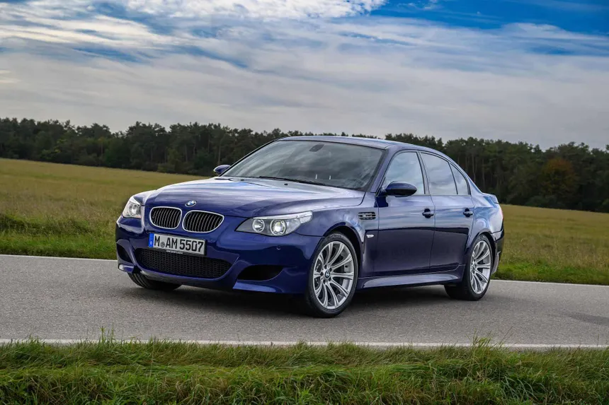 BMW M5 E60 four-door saloon with naturally aspirated S85 V10 engine producing 507 hp, the last production V10 BMW ever built