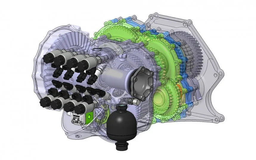 Koenigsegg LST nine-speed seven-clutch gearbox from the Jesko