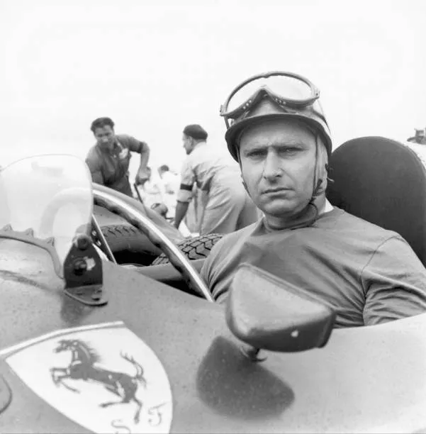 Juan Manuel Fangio en su Ferrari