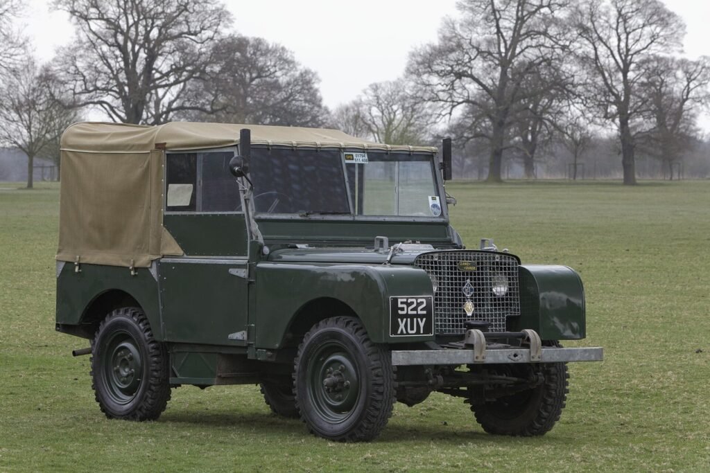 1949 Land Rover Series I 80-inch, the kind of British 4x4 Alfa Romeo bought to study instead of a Jeep