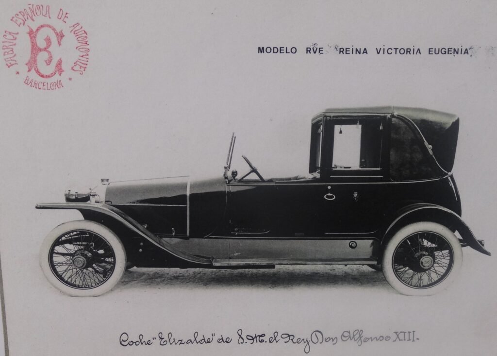 Elizalde de 1916 modelo Reina Victoria Eugenia entregado al rey Alfonso XIII, rival barcelonés de Autos España