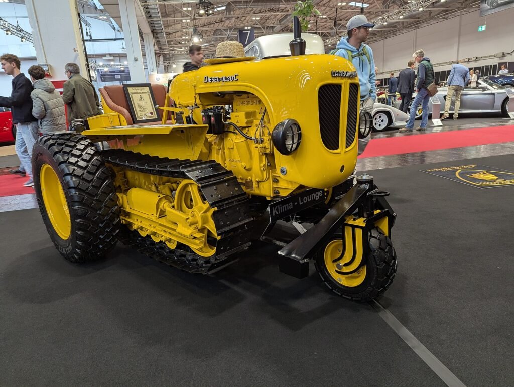 1950s Lamborghini DL 30 C crawler tractor at a classic vehicle show