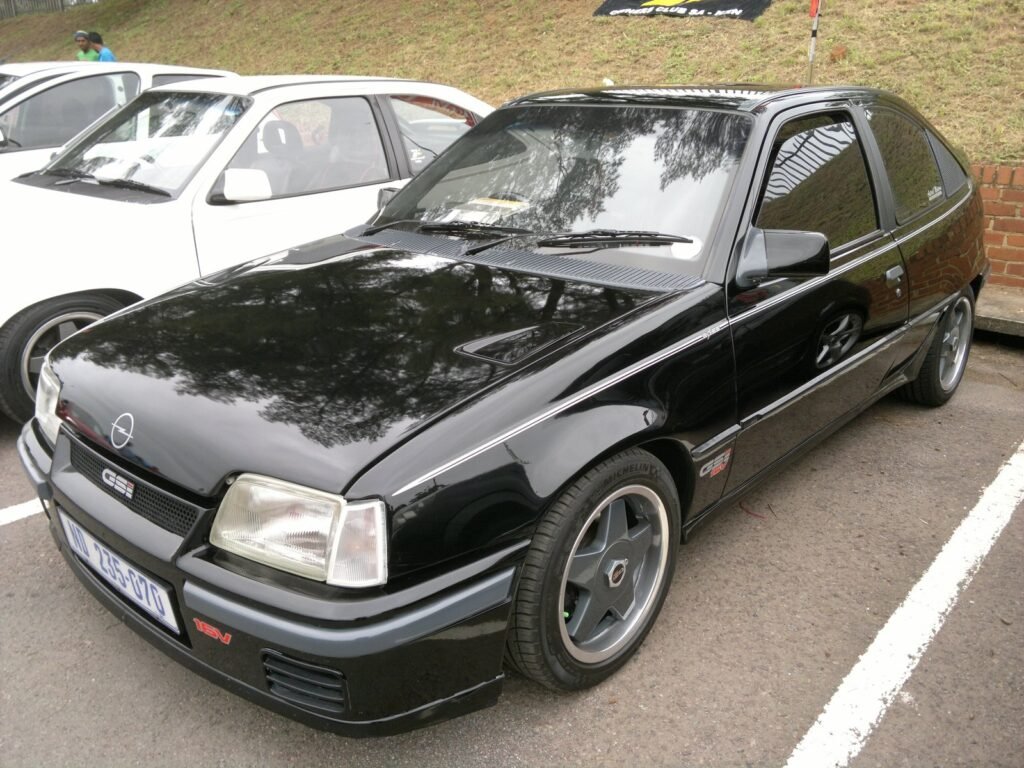 Black Opel Kadett GSi Superboss on five-spoke Aluett wheels in South Africa