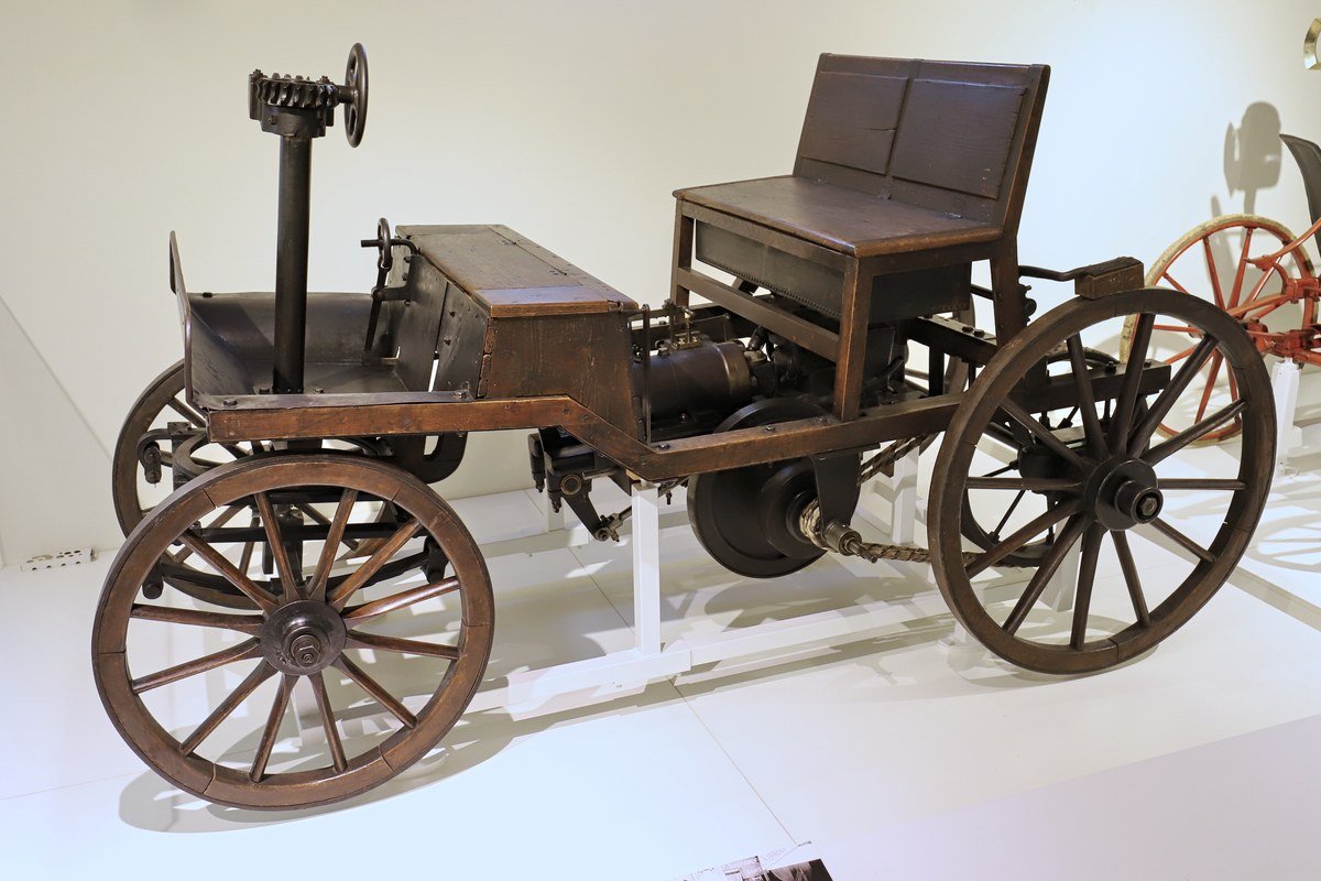 The Second Marcus Car of 1888-1889 on display at the Technisches Museum in Vienna